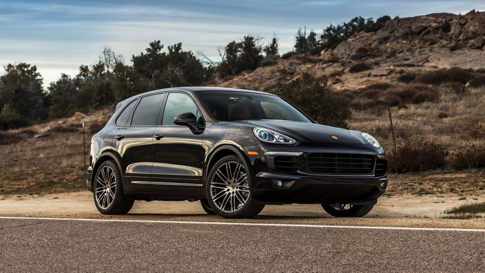 Porsche Cayenne SUV in nature